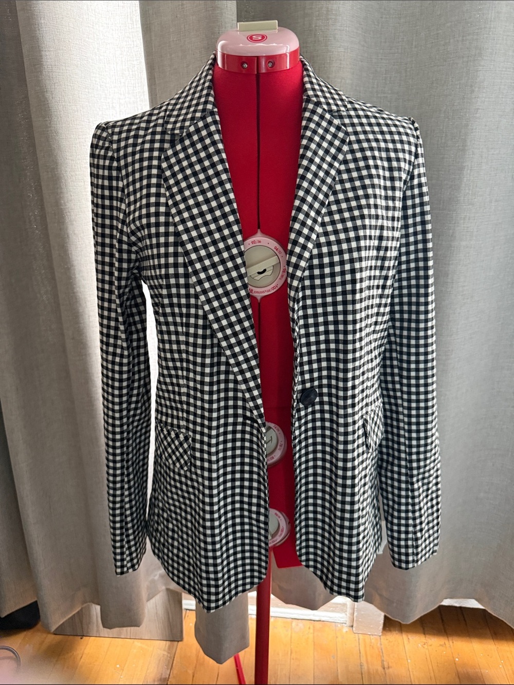 Zac & Rachel Black & White Gingham Women's Blazer